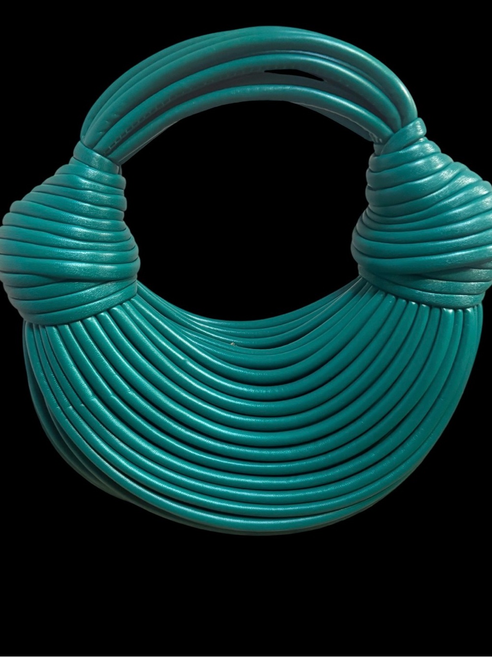 NWT Emerald Green Knotted Tubular Crossbody Handbag